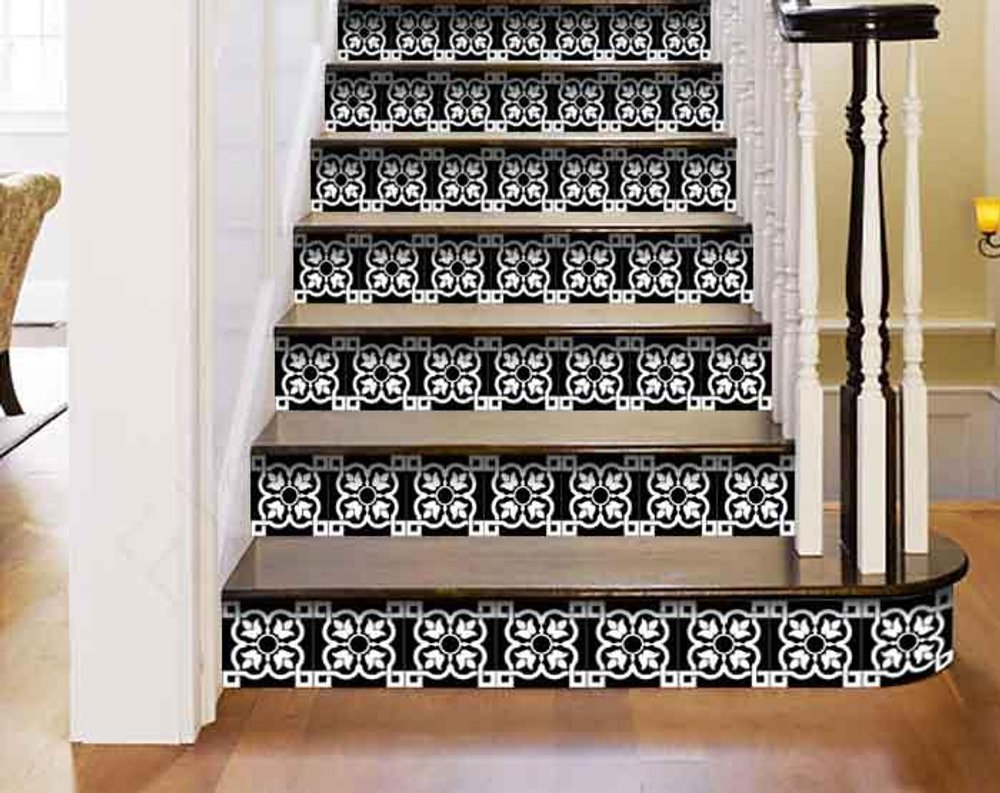 6" x 6" Black And White Peel And Stick Removable Tiles HomeRoots