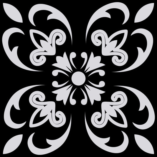 7" x 7" Black Gray And White Vinyl Peel And Stick Removable Tiles HomeRoots