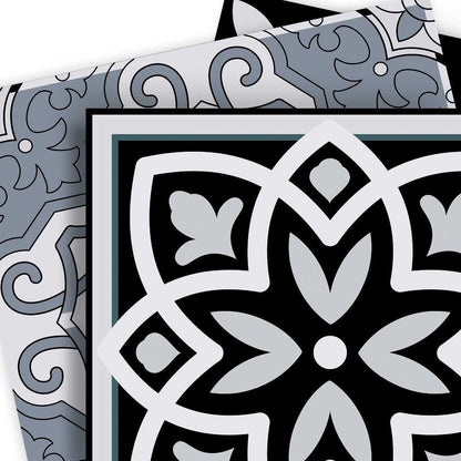 5" X 5" Black White and Gray Mosaic Peel and Stick Tiles HomeRoots