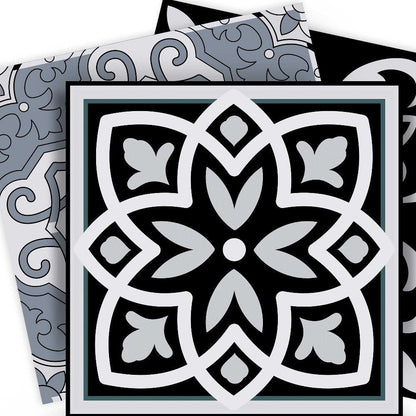 4" X 4" Black White and Gray Mosaic Peel and Stick Tiles HomeRoots