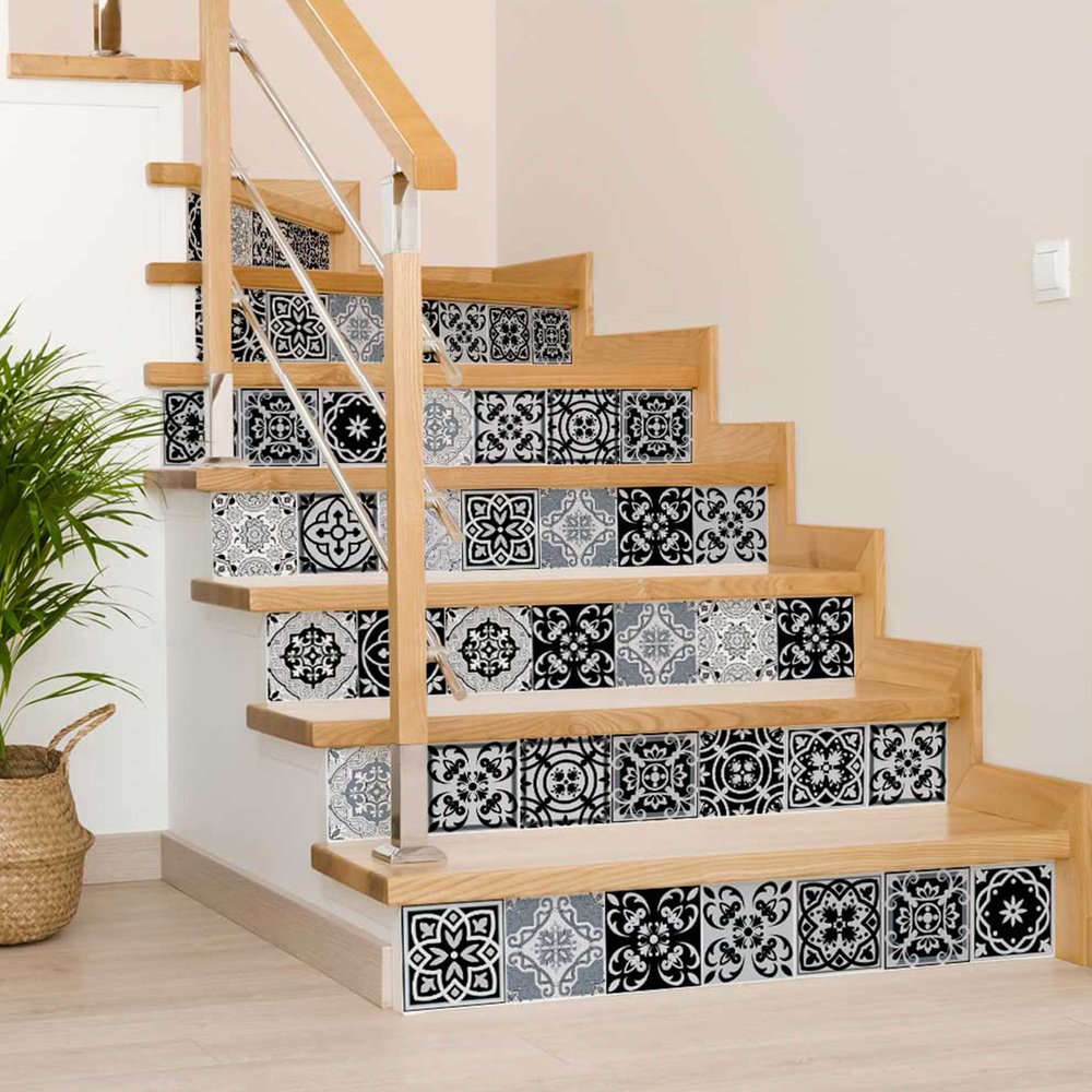 4" X 4" Black White and Gray Mosaic Peel and Stick Tiles HomeRoots