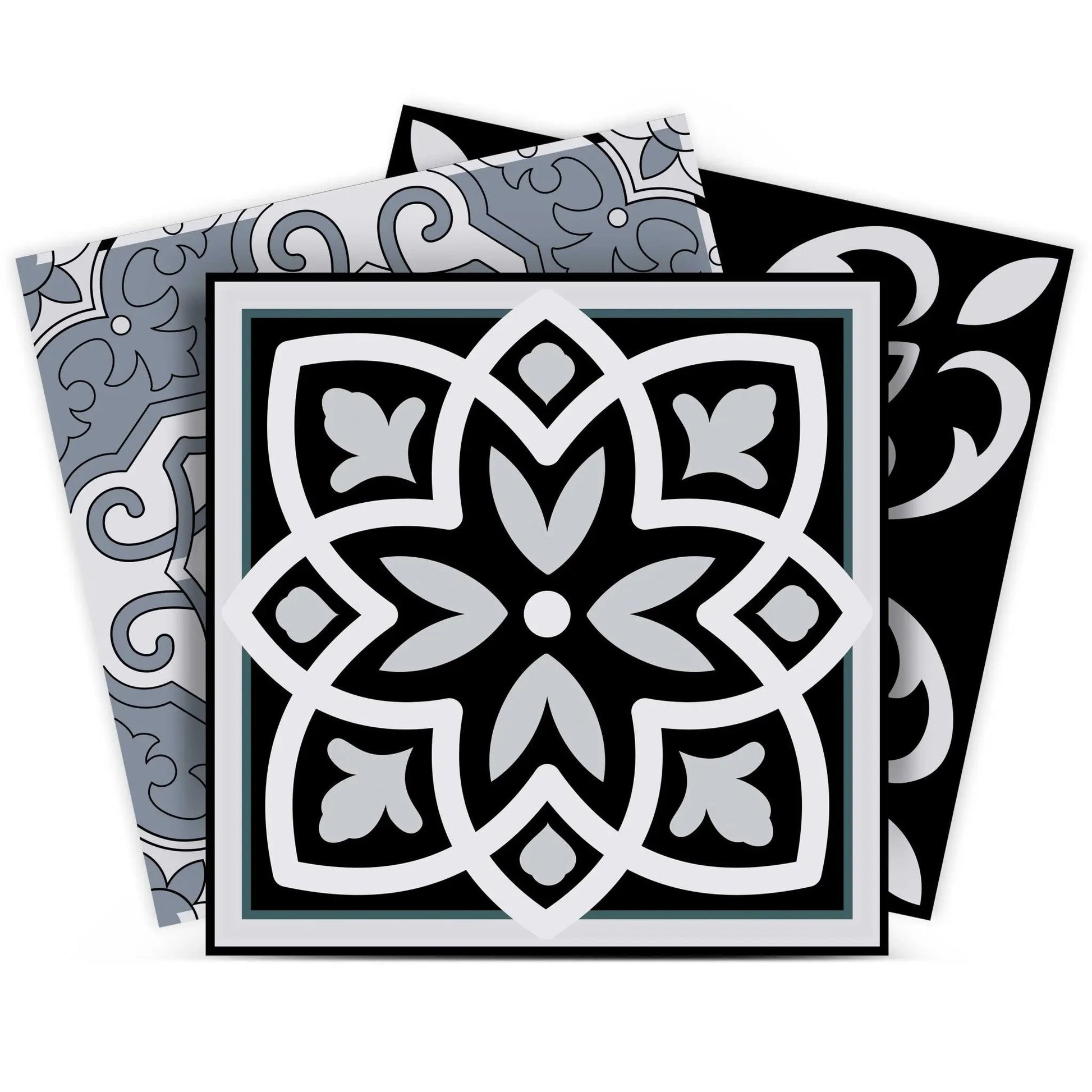 5" X 5" Black White and Gray Mosaic Peel and Stick Tiles HomeRoots