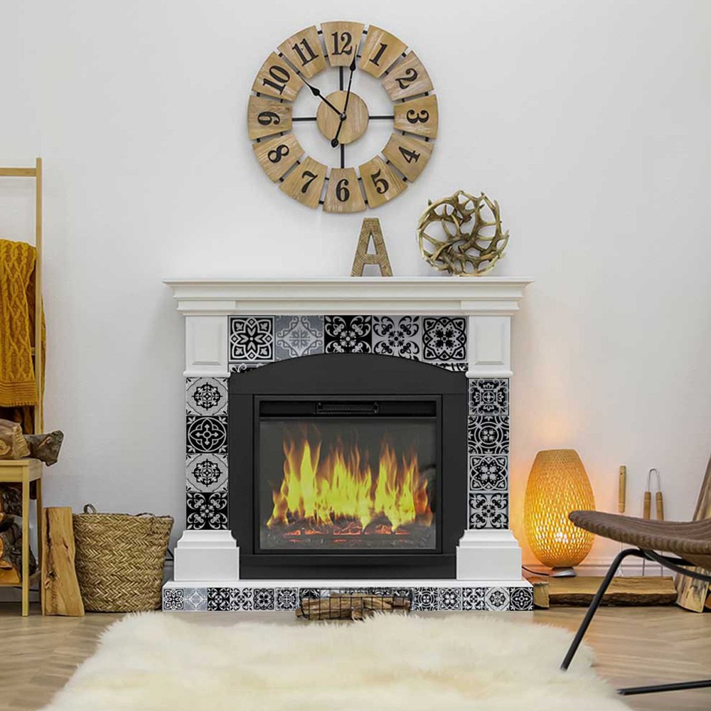 5" X 5" Black White and Gray Mosaic Peel and Stick Tiles HomeRoots