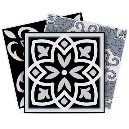 5" X 5" Black White and Gray Mosaic Peel and Stick Tiles HomeRoots