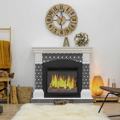 4" X 4" Black and White Floral Peel and Stick Removable Tiles HomeRoots