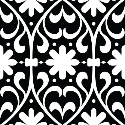 7" x 7" Black And White Vinyl Peel And Stick Removable Tiles HomeRoots