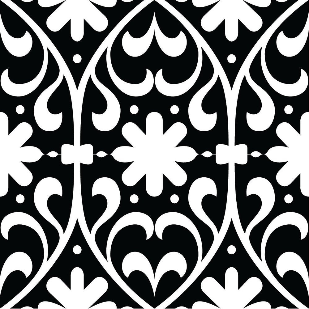 7" x 7" Black And White Vinyl Peel And Stick Removable Tiles HomeRoots