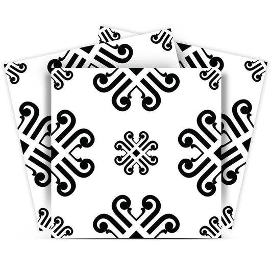 7" x 7" Black And White Vinyl Peel And Stick Removable Tiles HomeRoots