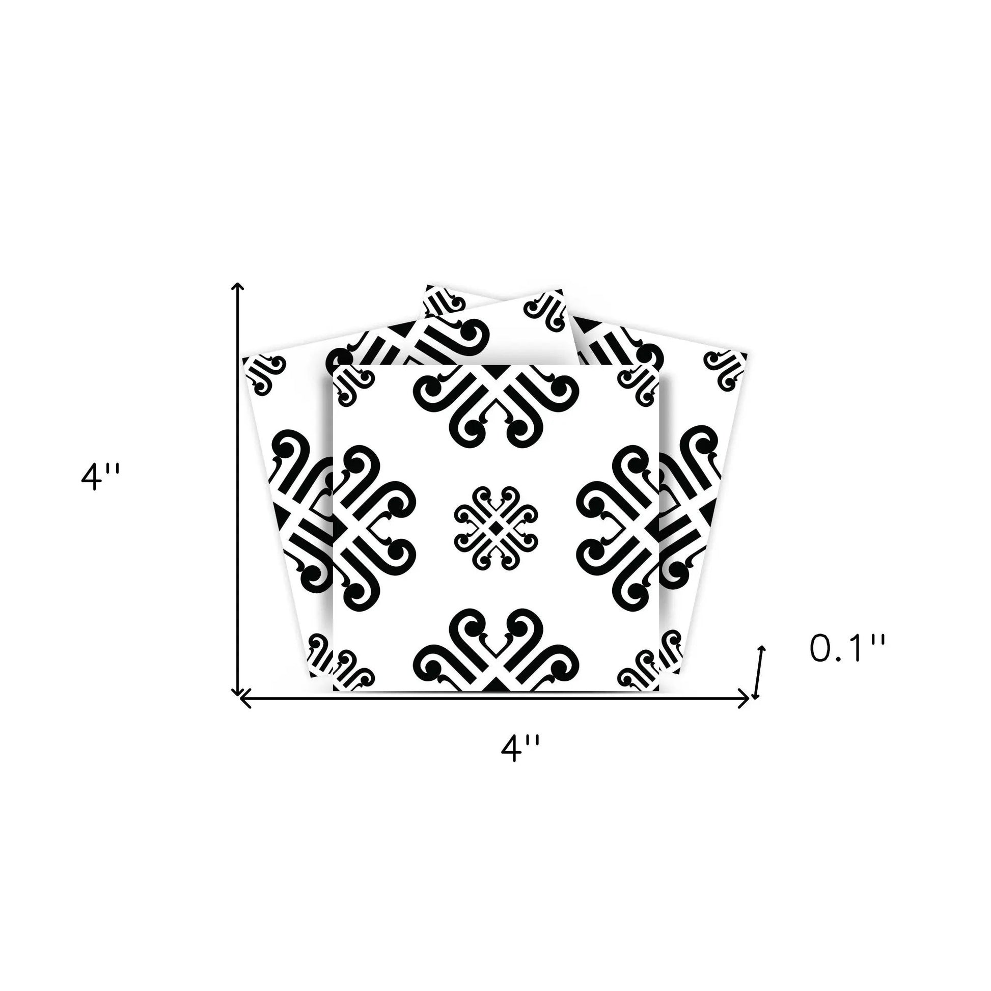 4" X 4" Black and White Daisy Peel and Stick Removable Tiles HomeRoots