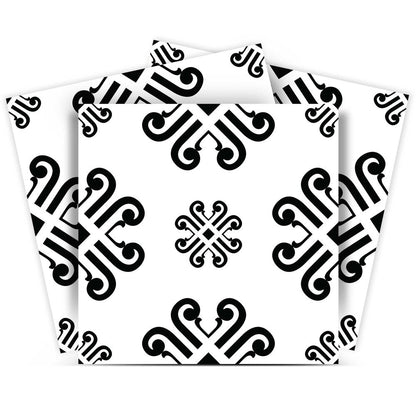 7" x 7" Black And White Vinyl Peel And Stick Removable Tiles HomeRoots