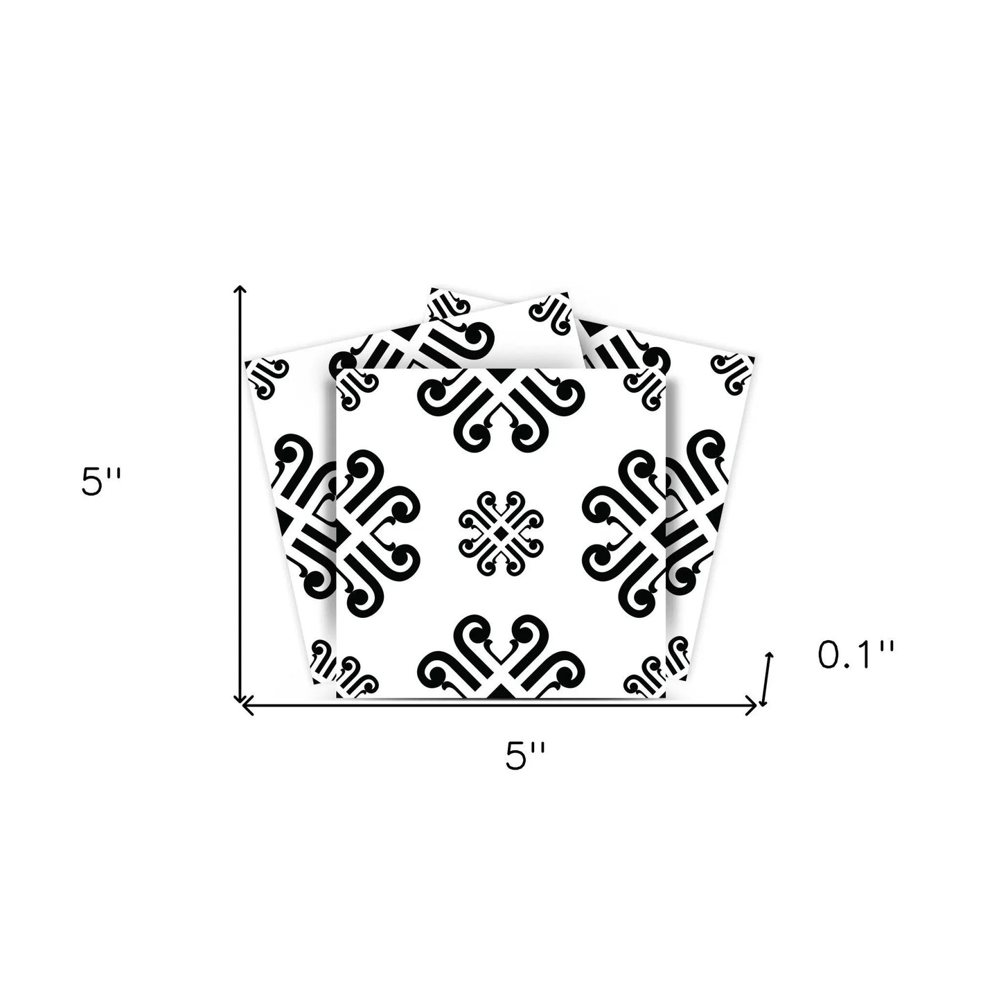 4" X 4" Black and White Daisy Peel and Stick Removable Tiles HomeRoots