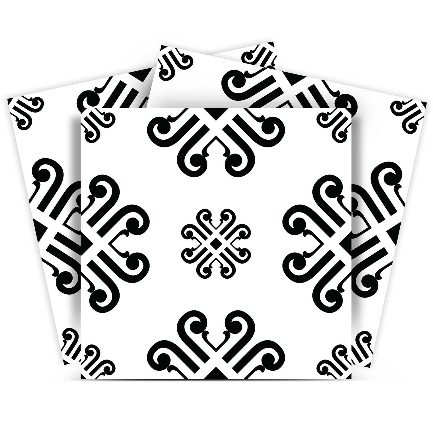 4" X 4" Black and White Daisy Peel and Stick Removable Tiles HomeRoots