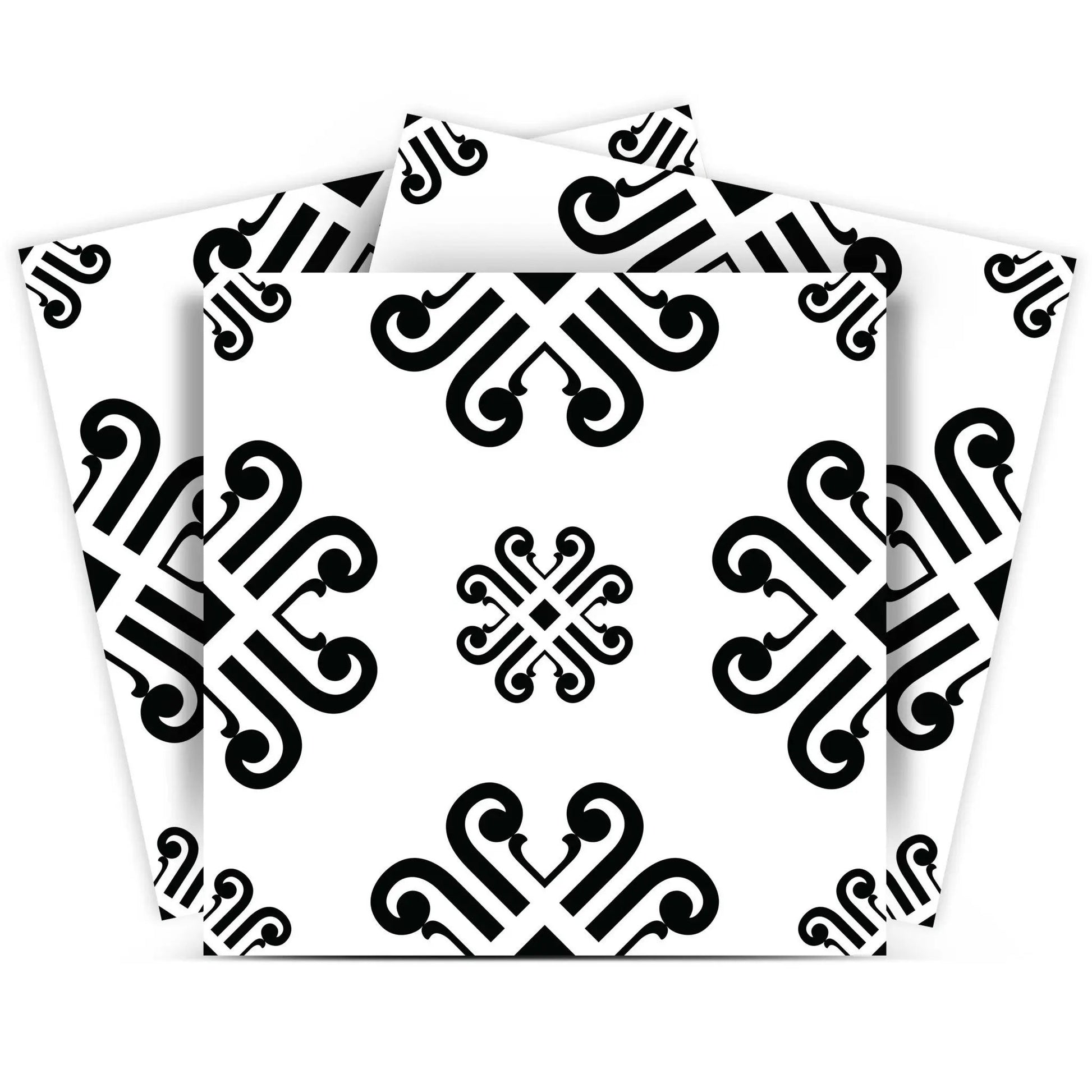 4" X 4" Black and White Daisy Peel and Stick Removable Tiles HomeRoots