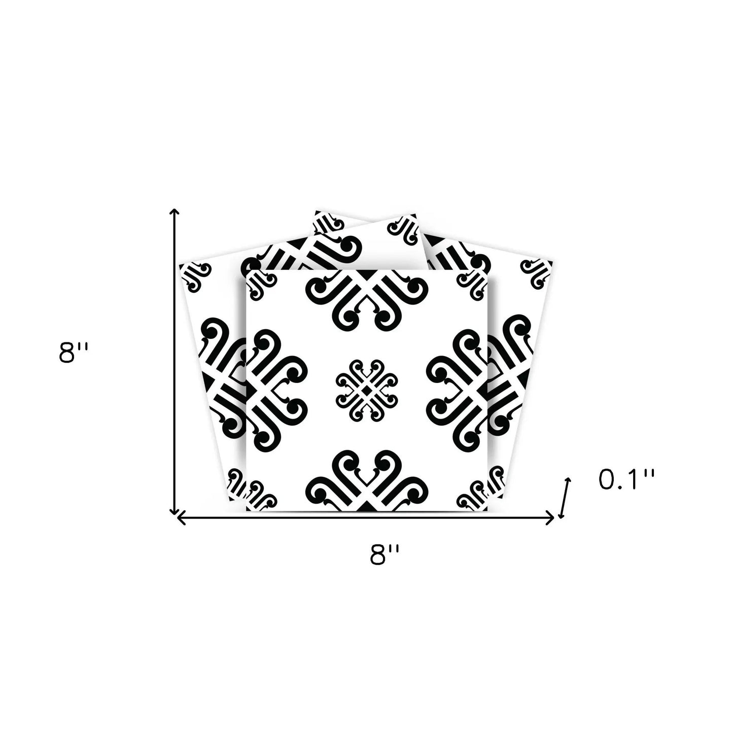 4" X 4" Black and White Daisy Peel and Stick Removable Tiles HomeRoots