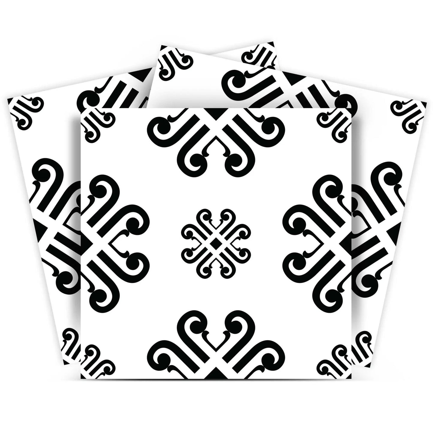 4" X 4" Black and White Daisy Peel and Stick Removable Tiles HomeRoots