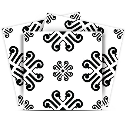 4" X 4" Black and White Daisy Peel and Stick Removable Tiles HomeRoots