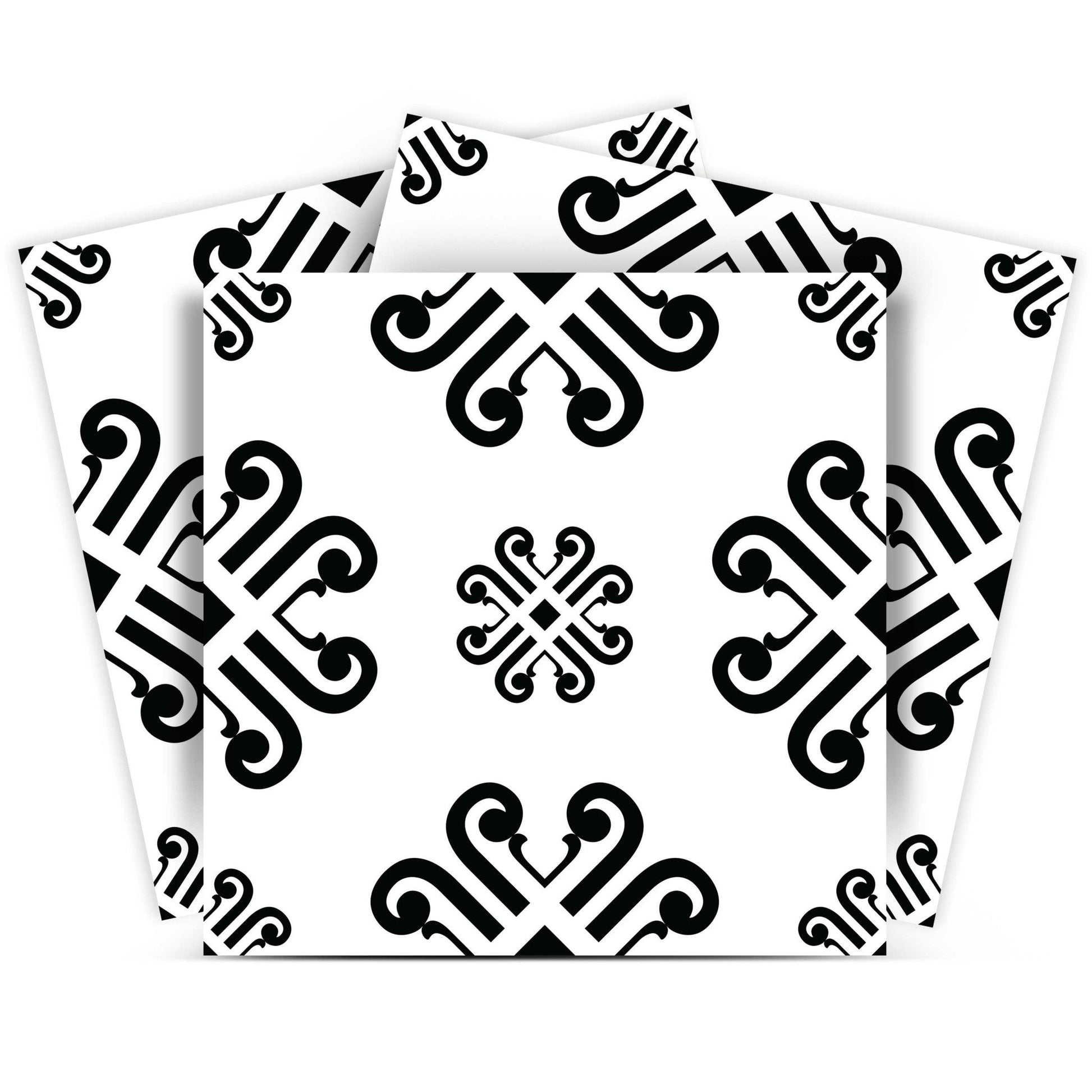 4" X 4" Black and White Daisy Peel and Stick Removable Tiles HomeRoots