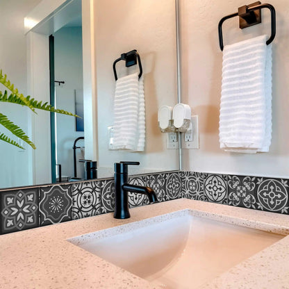 4" X 4" Gray and White Multi Peel and Stick Removable Tiles HomeRoots