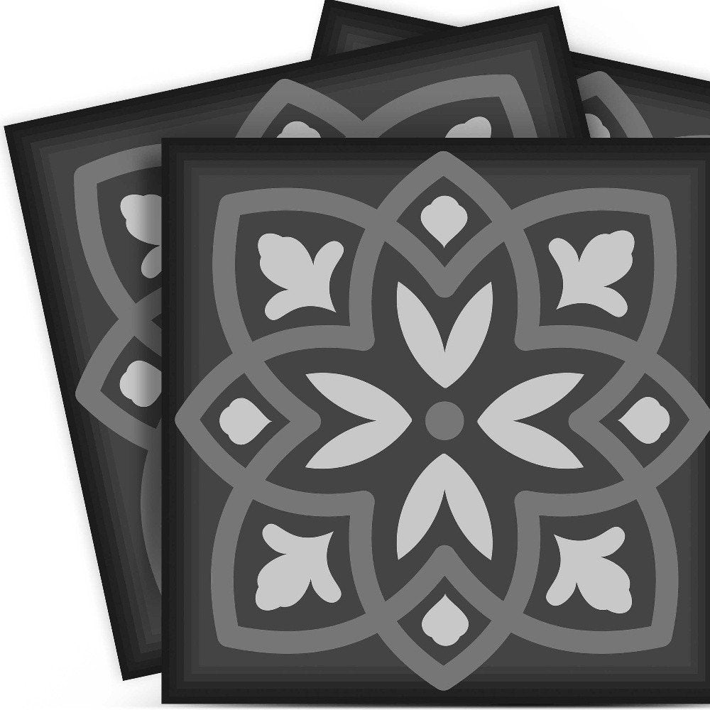 4" X 4" Gray and White Multi Peel and Stick Removable Tiles HomeRoots