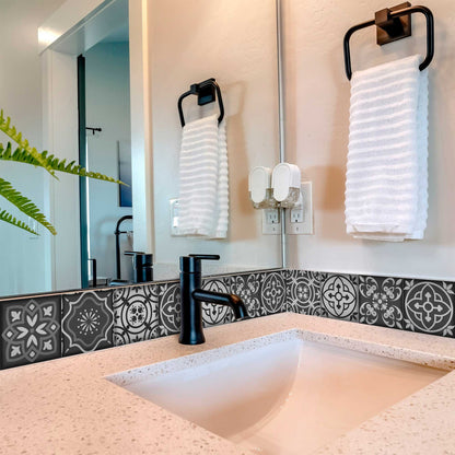 4" X 4" Gray and White Multi Peel and Stick Removable Tiles HomeRoots