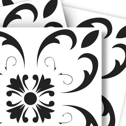 4" X 4" Black and White Delia Peel and Stick Removable Tiles HomeRoots