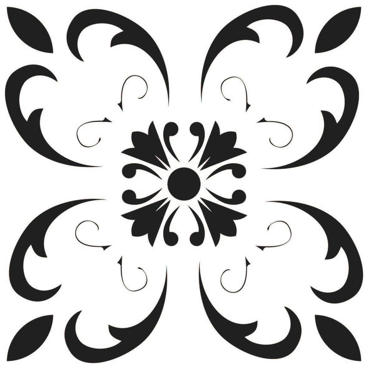 6" X 6" Black and White Delia Peel and Stick Removable Tiles HomeRoots