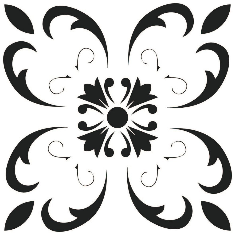 6" X 6" Black and White Delia Peel and Stick Removable Tiles HomeRoots