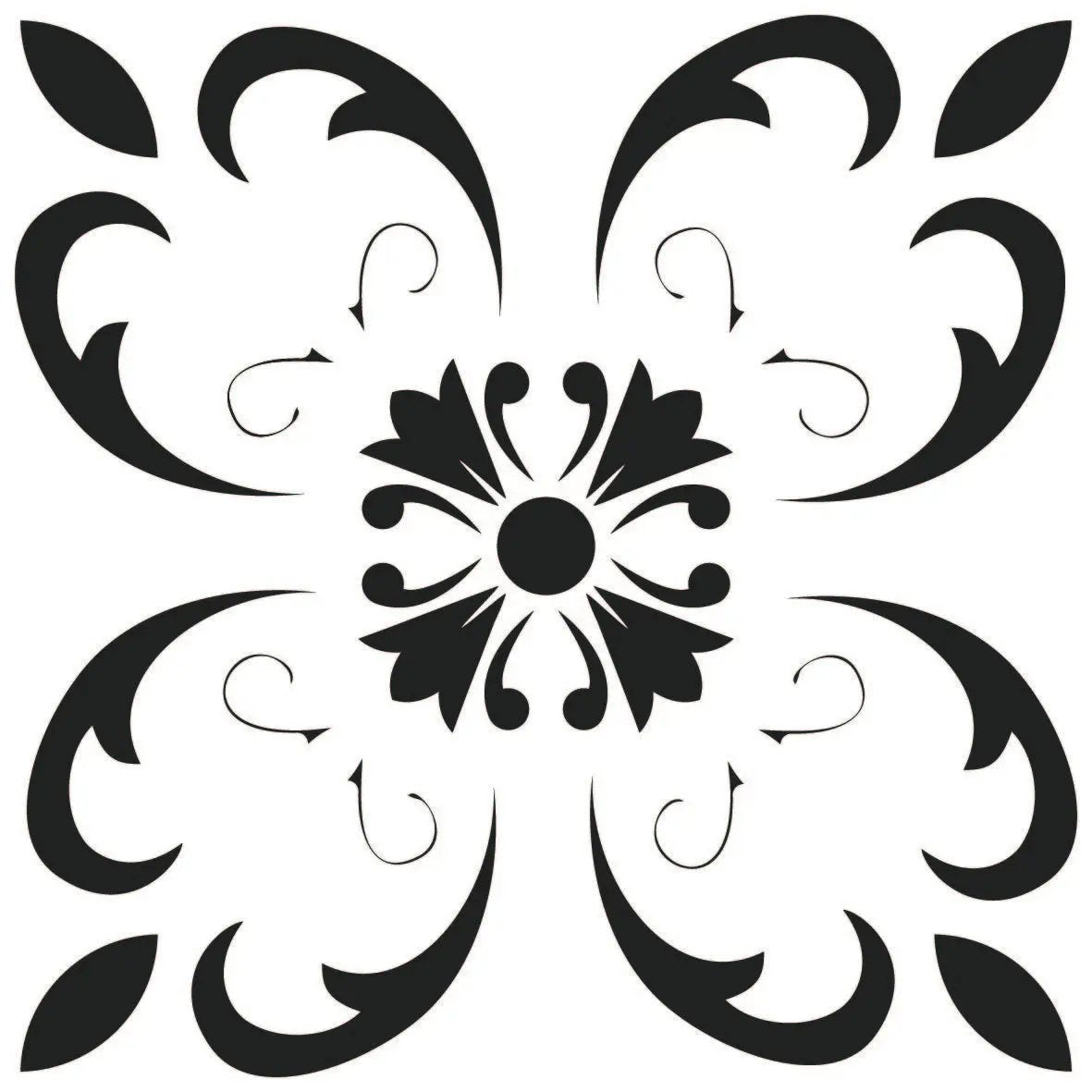 6" X 6" Black and White Delia Peel and Stick Removable Tiles HomeRoots