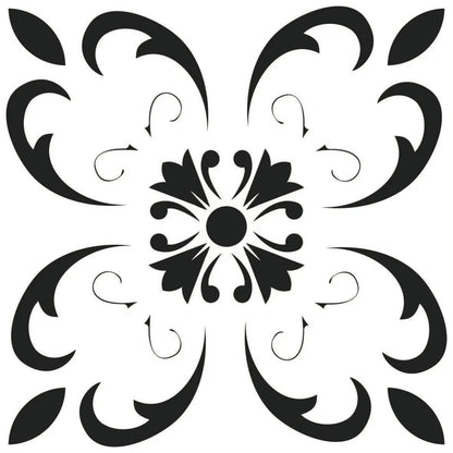 6" X 6" Black and White Delia Peel and Stick Removable Tiles HomeRoots