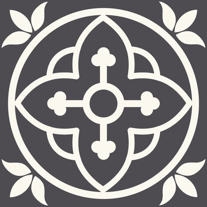 4" X 4" Tulipa Gray and White Peel and Stick Removable Tiles HomeRoots