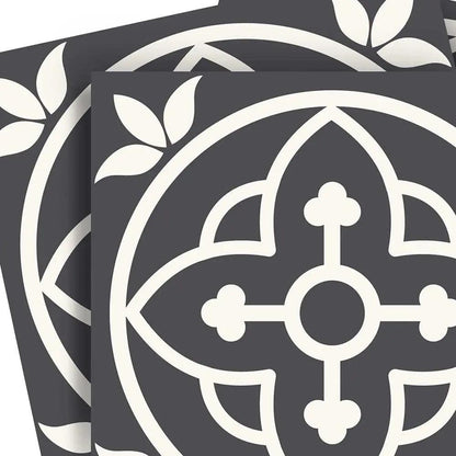 4" X 4" Tulipa Gray and White Peel and Stick Removable Tiles HomeRoots