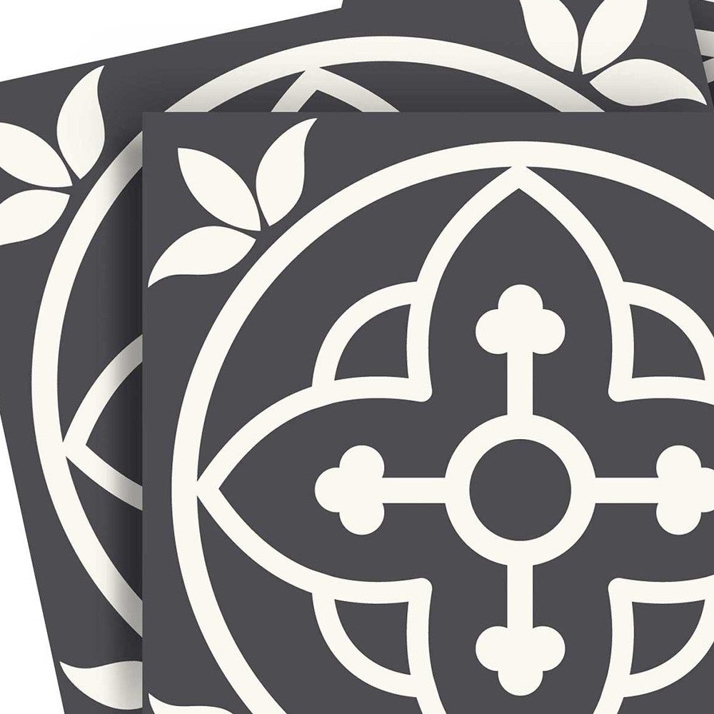 4" X 4" Tulipa Gray and White Peel and Stick Removable Tiles HomeRoots