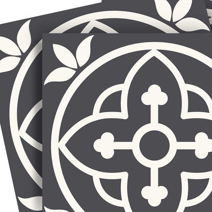 4" X 4" Tulipa Gray and White Peel and Stick Removable Tiles HomeRoots