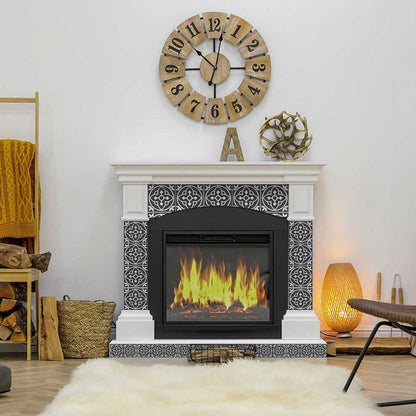 4" X 4" Tulipa Gray and White Peel and Stick Removable Tiles HomeRoots