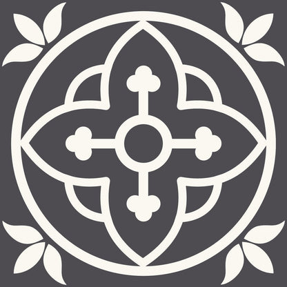 4" X 4" Tulipa Gray and White Peel and Stick Removable Tiles HomeRoots