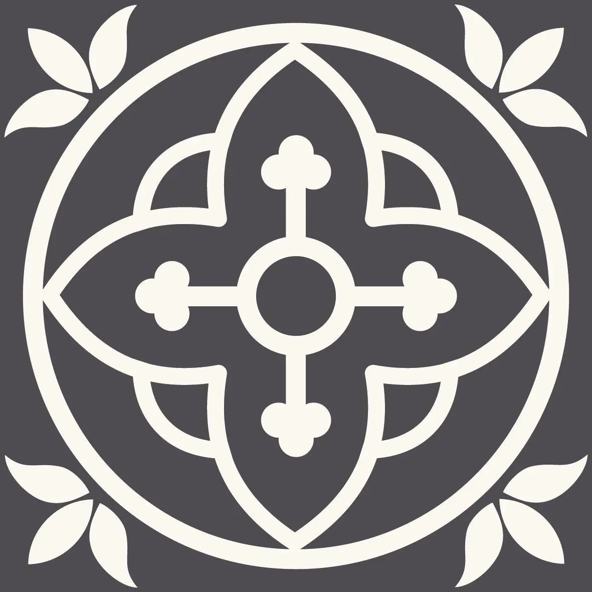 4" X 4" Tulipa Gray and White Peel and Stick Removable Tiles HomeRoots