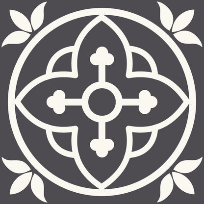 4" X 4" Tulipa Gray and White Peel and Stick Removable Tiles HomeRoots