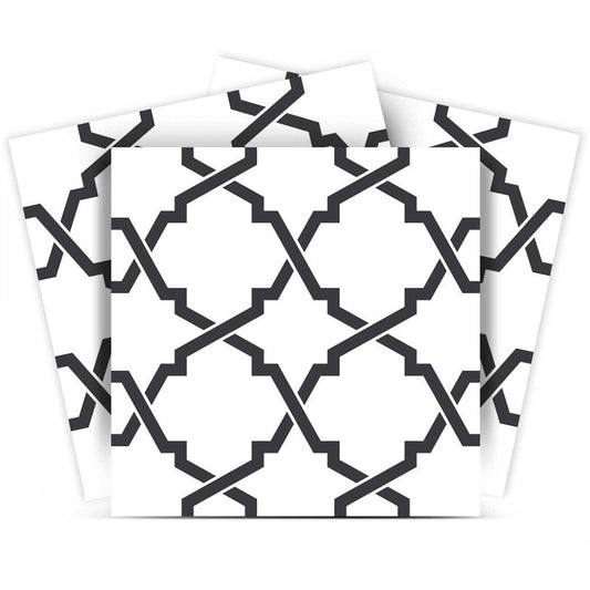 8" x 8" Black And White Vinyl Peel And Stick Removable Tiles HomeRoots