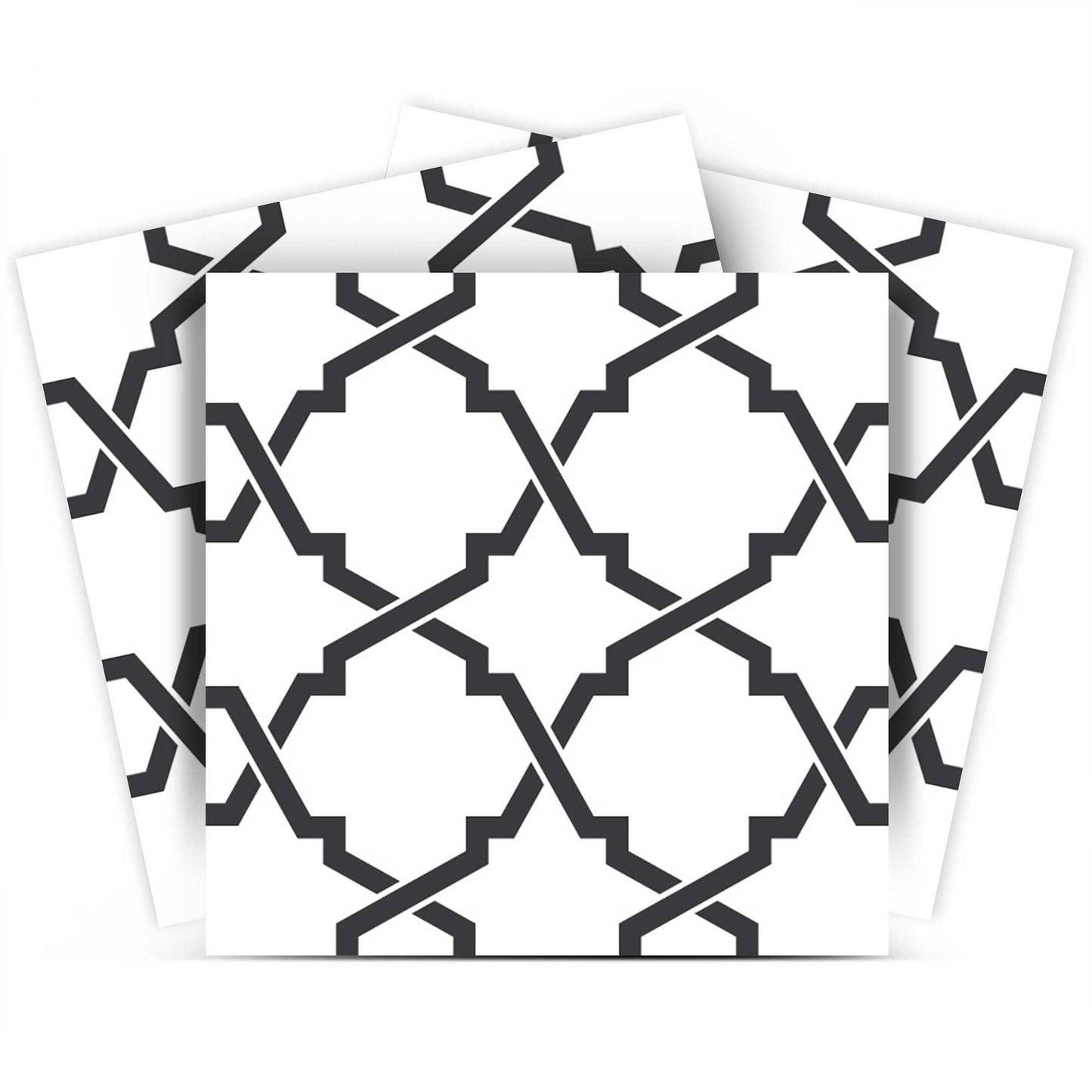 4" X 4" Black and White Prism Peel and Stick Removable Tiles HomeRoots