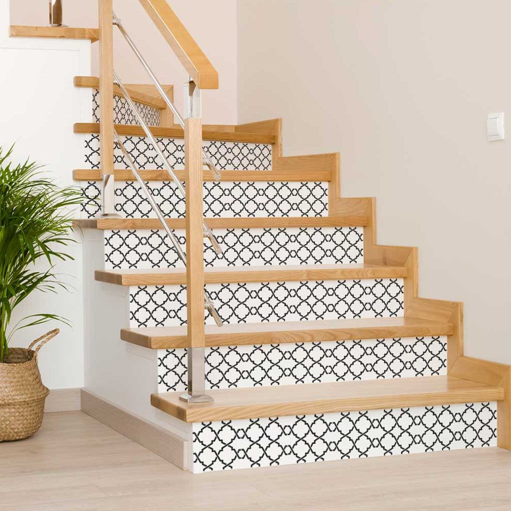 4" X 4" Black and White Prism Peel and Stick Removable Tiles HomeRoots