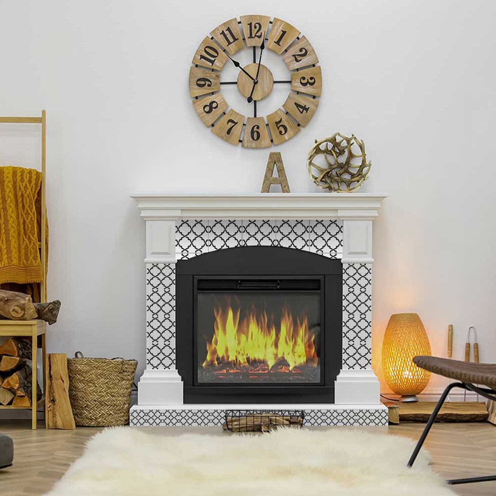 4" X 4" Black and White Prism Peel and Stick Removable Tiles HomeRoots