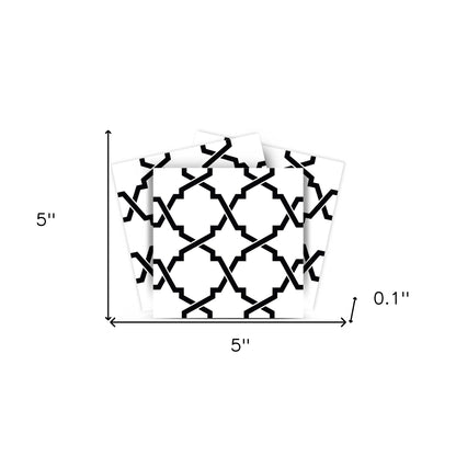 5" X 5" Black and White Quatrefoil Peel and Stick Tiles