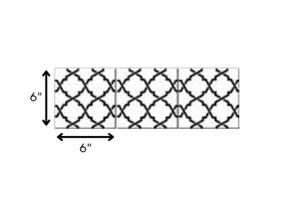 4" X 4" Black and White Quatrefoil Peel and Stick Tiles