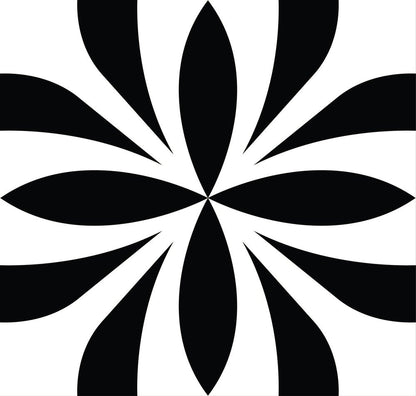 8" X 8" Black and White Colla Peel and Stick Removable Tiles HomeRoots