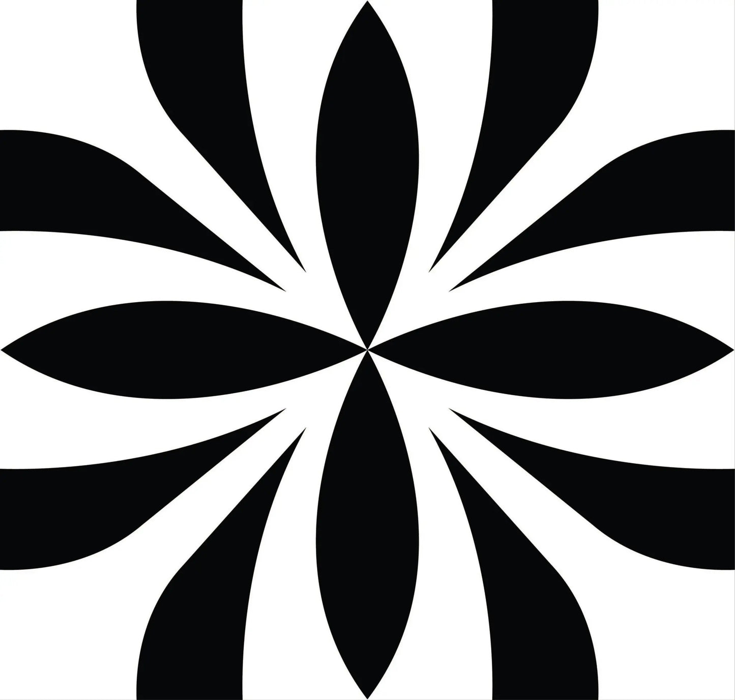 8" X 8" Black and White Colla Peel and Stick Removable Tiles HomeRoots