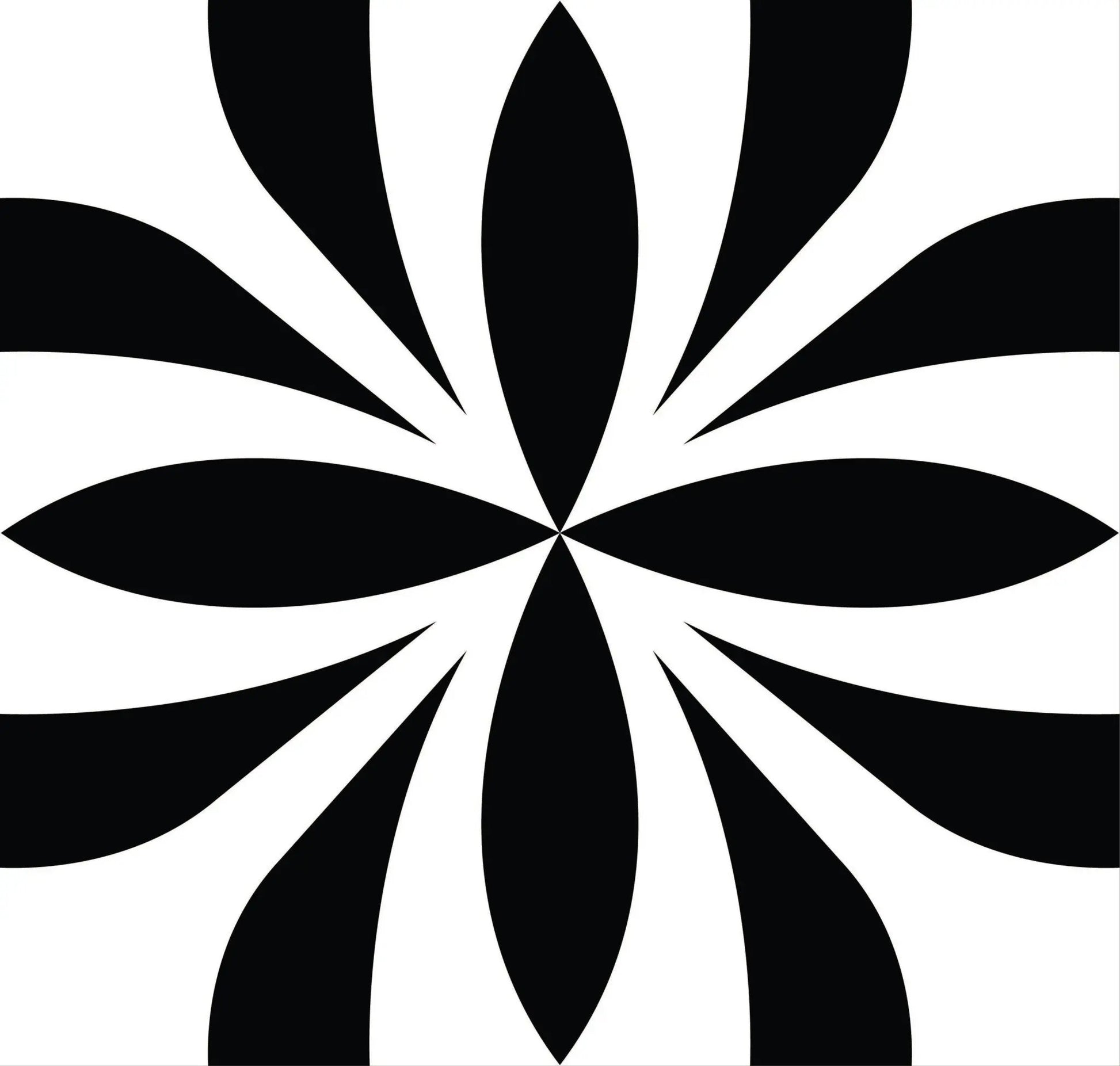 8" X 8" Black and White Colla Peel and Stick Removable Tiles HomeRoots