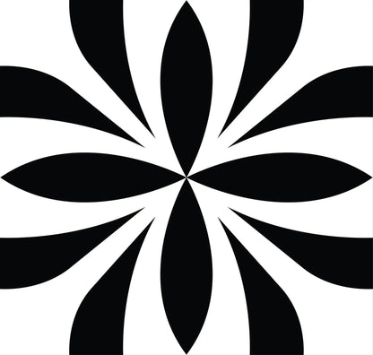 8" X 8" Black and White Colla Peel and Stick Removable Tiles HomeRoots