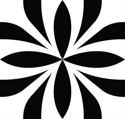 8" X 8" Black and White Colla Peel and Stick Removable Tiles HomeRoots