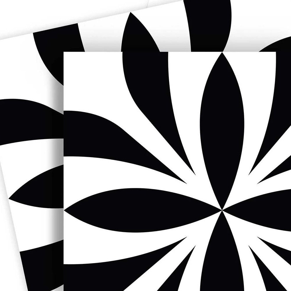 8" X 8" Black and White Colla Peel and Stick Removable Tiles HomeRoots