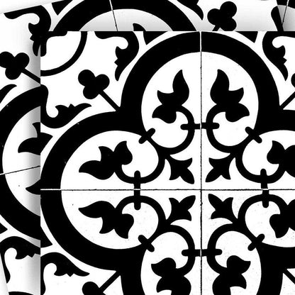 7" x 7" Black And White Peel And Stick Removable Tiles HomeRoots